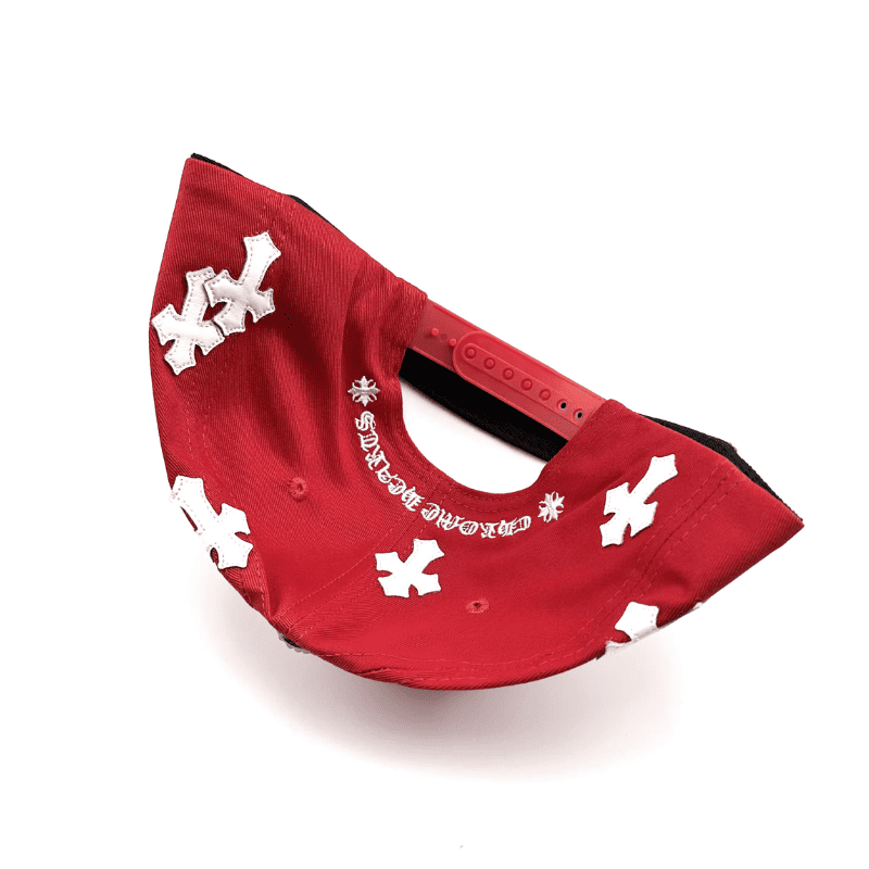 Boné Chrome Hearts Cross Patch Vermelho