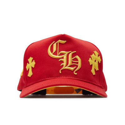 Boné Chrome Hearts Cross Patch Vermelho/Amarelo