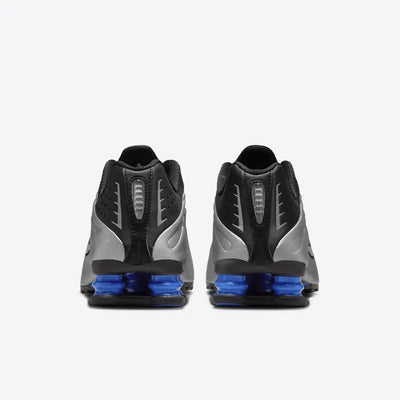 Nike Shox R4 Metallic Silver Black Racer Blue