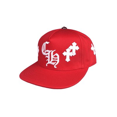 Boné Chrome Hearts Cross Patch Vermelho