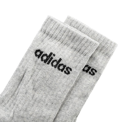Meias Adidas Cushioned Linear Crew Socks 6 Pares Branco, Preto e Cinza
