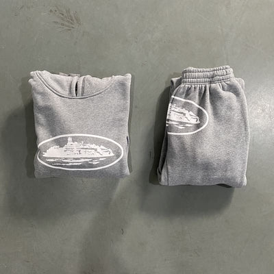 Conjunto Moletom Corteiz  RTW Cinza