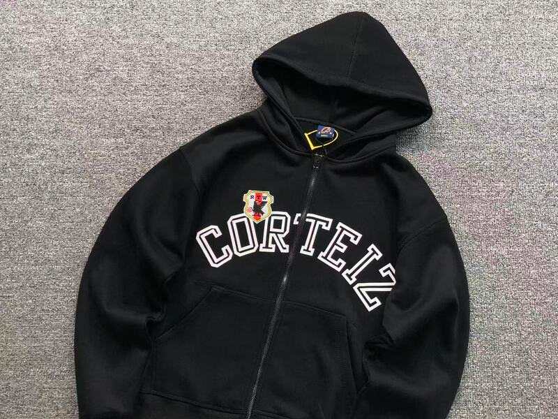 Jaqueta Corteiz Arch Shield Zip Black