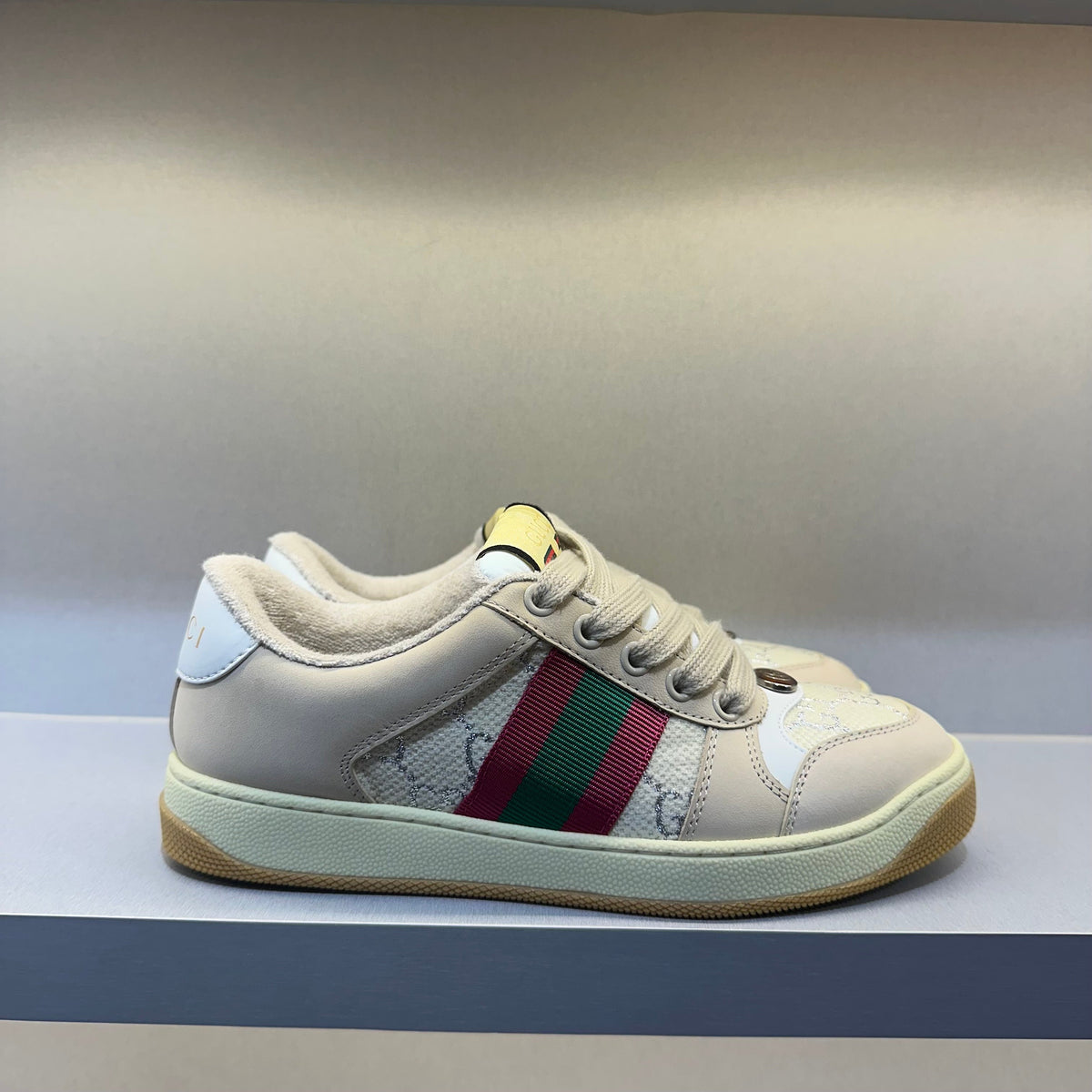 Gucci Screener Cream Leather (Pronta Entrega)