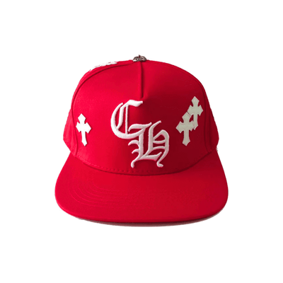 Boné Chrome Hearts Cross Patch Vermelho