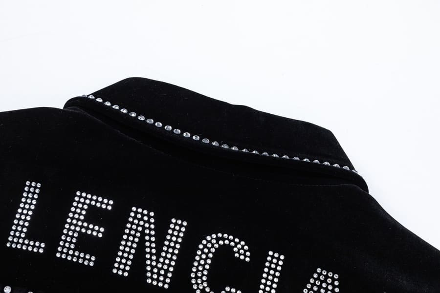 Jaqueta Balenciaga Silver Studs Preta