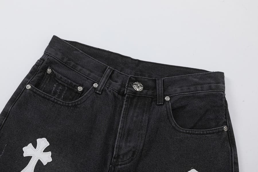 Bermuda Chrome Hearts Cross White Jeans