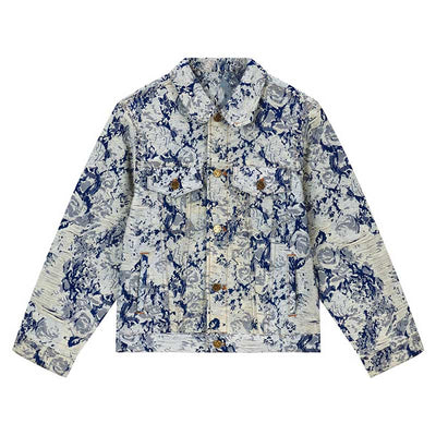 Pronta Entrega - Jaqueta Louis Vuitton Distressed Floral Denim