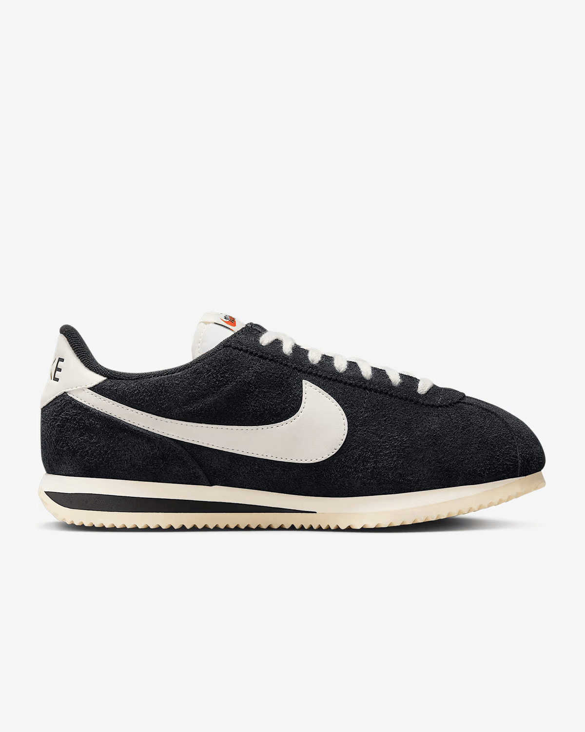 CORTEZ Preto com Vintage Suede–Branco Clean