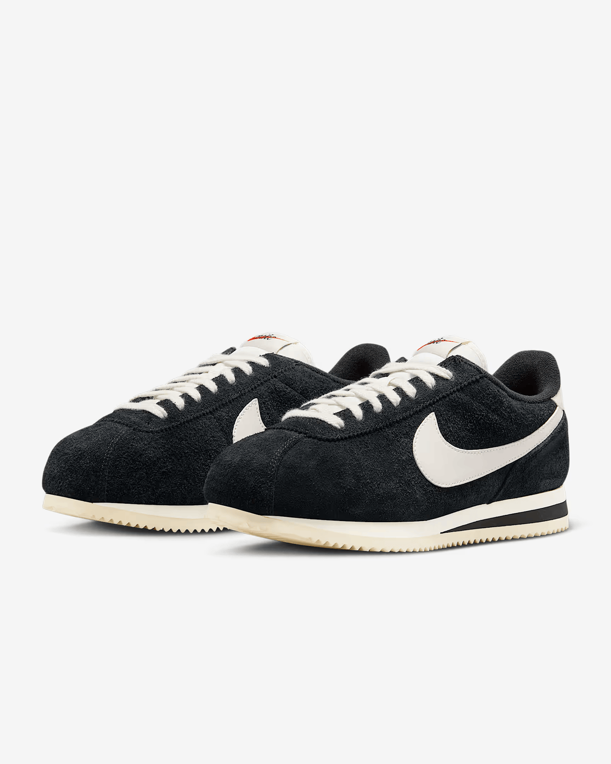 CORTEZ Preto com Vintage Suede–Branco Clean