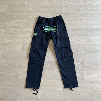 Calça Corteiz Cargo Preta e Verde