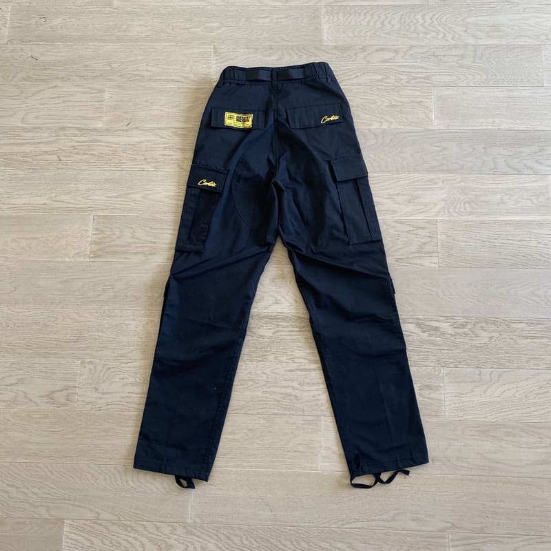 Calça Corteiz Cargo Preta e Amarelo